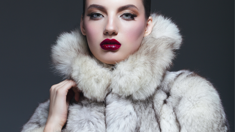 Woman wearing fur coat