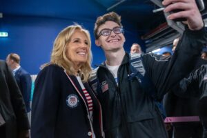 Jill Biden Stephen Nedoroscik at 2024 Olympics