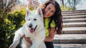Dog with owner